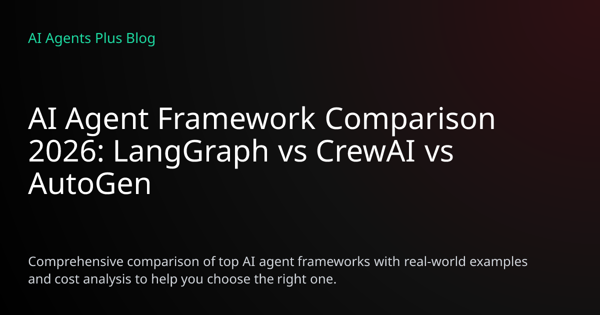 AI Agent Framework Comparison 2026: LangGraph vs CrewAI | AI Agents Plus